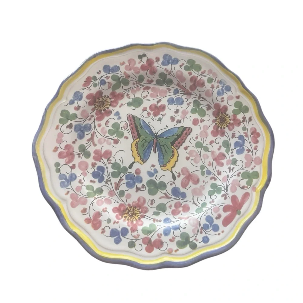 Sur La Table Butterfly Salad Plates Four Hand Painted